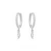 Sterling Silver Water Drop Dangle Hoop Earrings Women Minimalist Jewelry