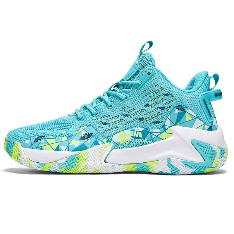 Foreign trade large size 48 basketball shoes men's fly-woven breathable wear-resistant actual combat teenagers and students running sports shoes