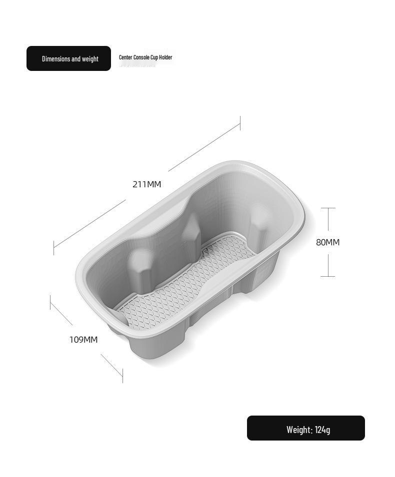 Xiaomi SU7 Silicone Non-slip Shock-absorbing Rear Cup Holder Base for 24 Cars