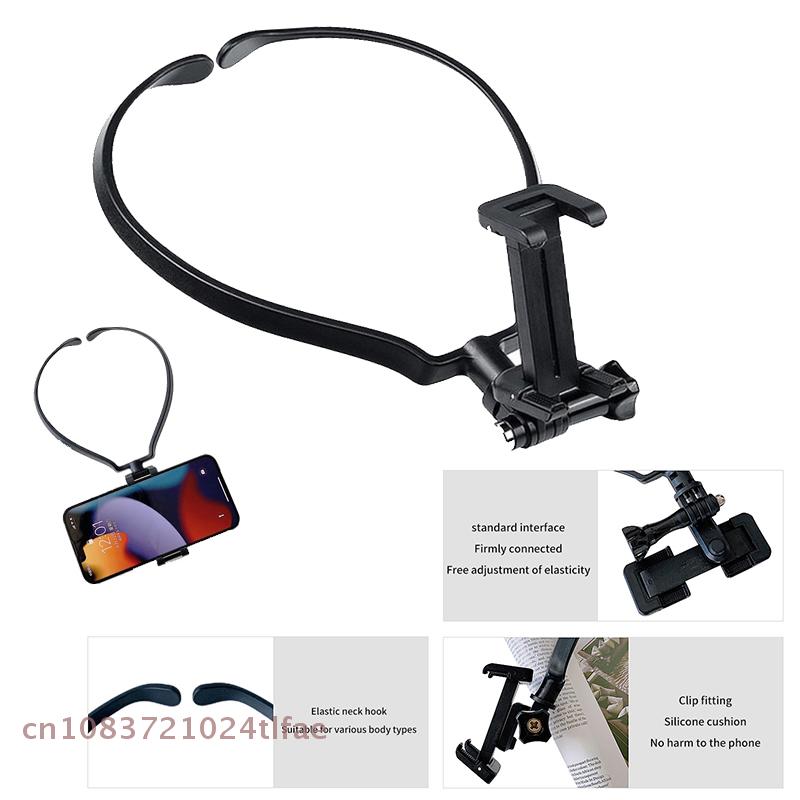 Universal Hanging Wearable Neck Brace Lazy Phone Landscape/portrait Stand Sports Camera Bracket 1 Pcs