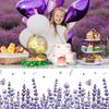 Peryiter 3 Pcs Spring Summer Floral Tablecloths Plastic Lavender Table Covers 54 x 108 Inch Watercolor Purple Floral Tablecloth for Spring Easter