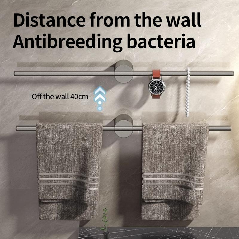 Black Towel Holder Aluminium Alloy Bathroom Towel Hanger Waterproof Towel Bar SS Gold Rack Shelf Accessories 811783