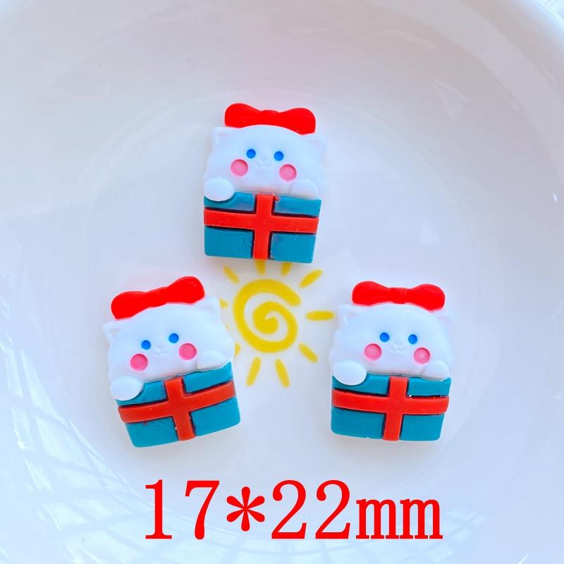 12 Stück Neue Süße Cartoon-Weihnachtsserie Flache Rückseite Harz-Cabochons Scrapbooking DIY Schmuck Handwerk Dekoration Zubehör