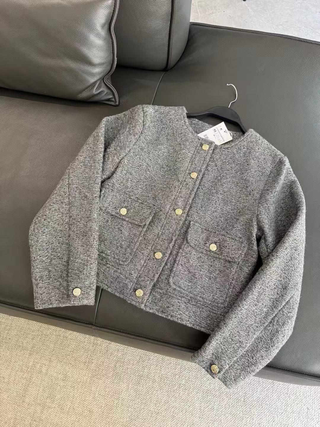 

TAOP&ZA Весенняя женская замшевая куртка с круглым вырезом и длинным рукавом 3046289 Extra Small серый