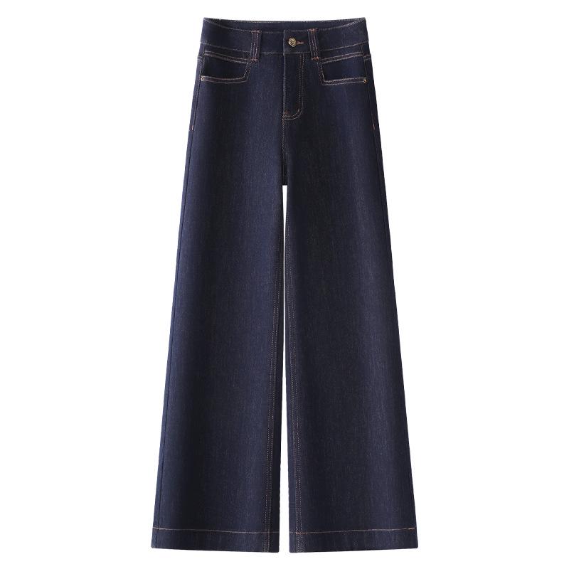 

Женские ретро синие джинсы широкого кроя на флисовой подкладке - Стройнящие для фигуры типа груша , Коллекция Осень/Зима 2024 3XL