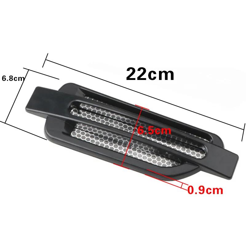 1Pair Car Hood Side Vent Air Flow Spoiler Racing Intake Grille Trim Duct Chrome Black Sticker Exterior Accessories Decorative