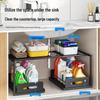 Under-Sink Organizer: Tiered Pull-Out Basket for Kitchen & Bathroom Storage.