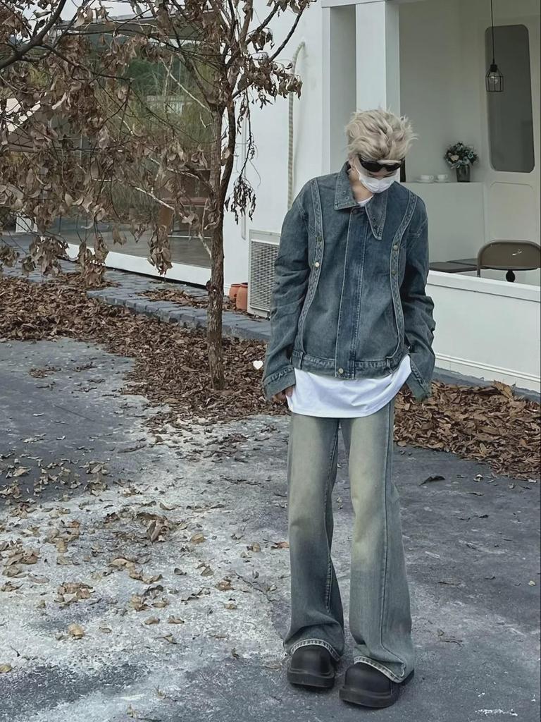 Unisex Hong Kong Style Jeans: Trendy Spring & Autumn Designs, Loose Straight-Leg & Slightly Flared Trousers