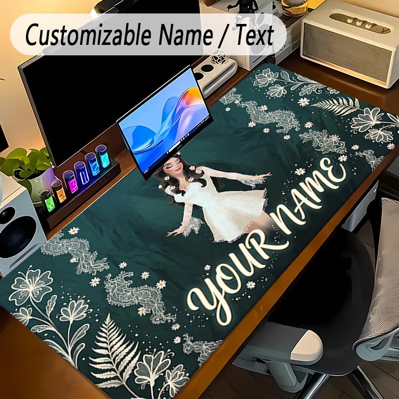 Large Mouse PadLana Del Rey Custom Name Text Personalized Desk Mat Non Slip Gaming Pad