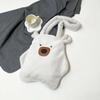 Cute Furry Bear Handbag Solid Color Cartoon Shoulder Pouch Soft Capybara Plush Bag  Friends