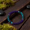 Festive Gifts Teal Stone Purple Glass Beaded Bracelet Modern Fashion Jewelry For Men Daily Wear Gift