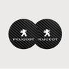 2Pcs Car Coasters Water Cup Mats Waterproof Slot Pad For Peugeot 208 3008 308 2008 207 508 406 407 307 206 301 408 5008 4008 107