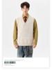 Men's Wool Blend Sleeveless V-Neck Knit Vest - Loose, Warm Base Layer for Autumn/Winter