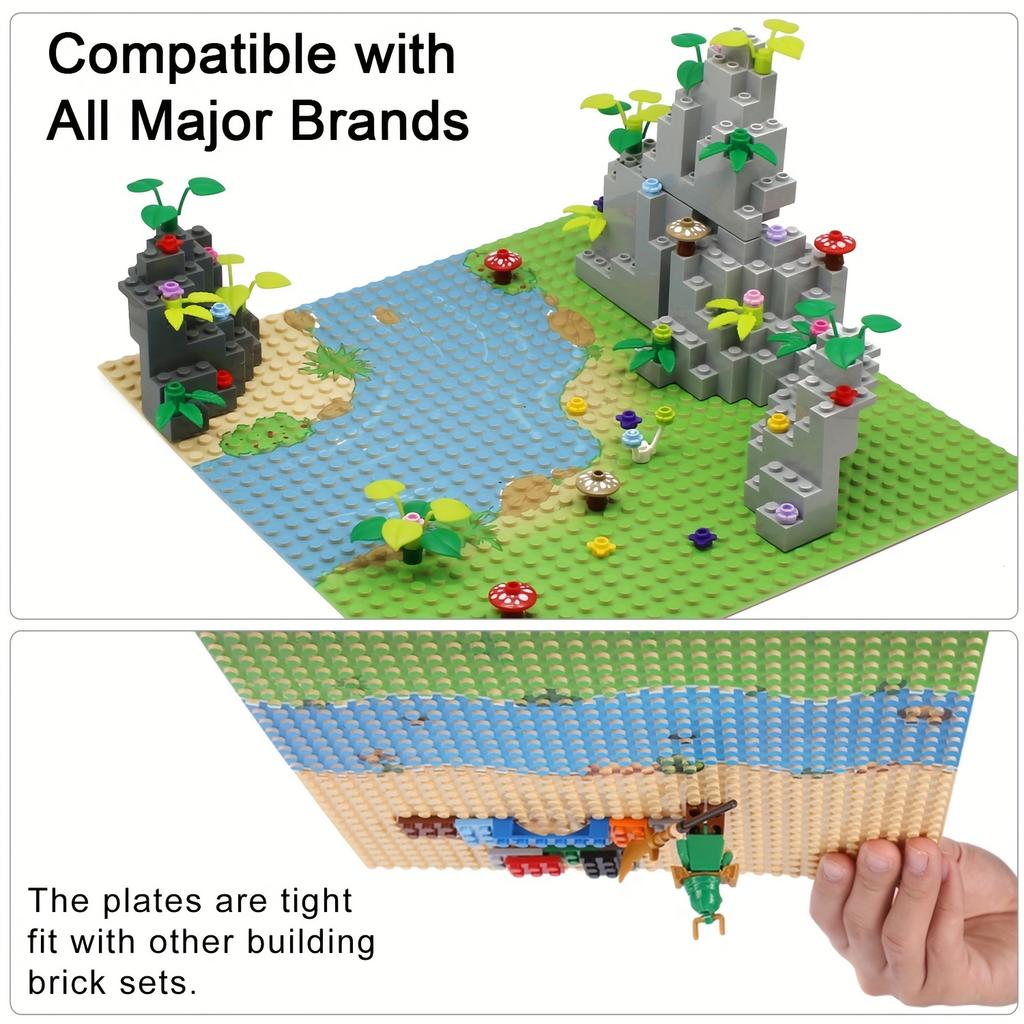 1 PC 32 X 32 dots Island Grassland Construction Bricks Base Plate Kit Small particles Seabeach Long Beach Desert grass Children Playthings