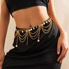 Metal Heart-shaped Pearl Waist Chain Sexy Star Chain Multilayer Butterfly Ball Love Heart Pendant  Tassel Butterfly Body Chain