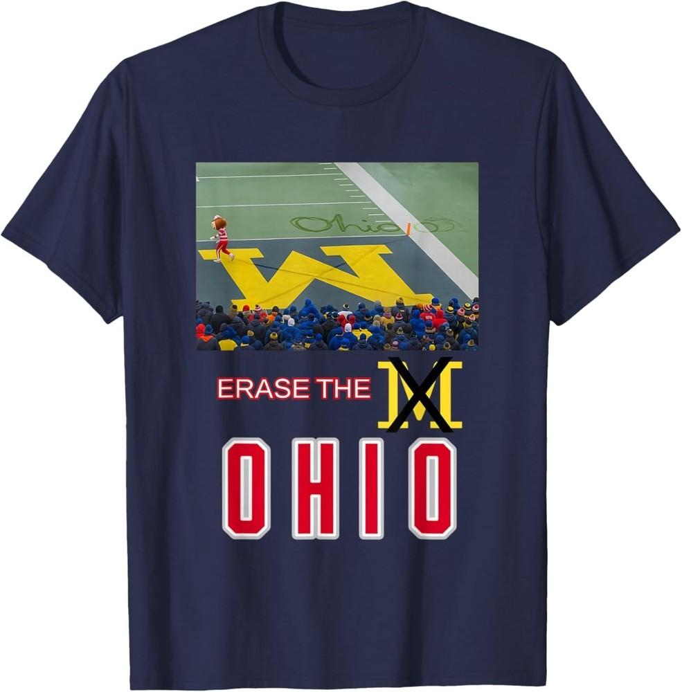 Erase The M Funny Rivalry Football Crowd Art T-Shirt L