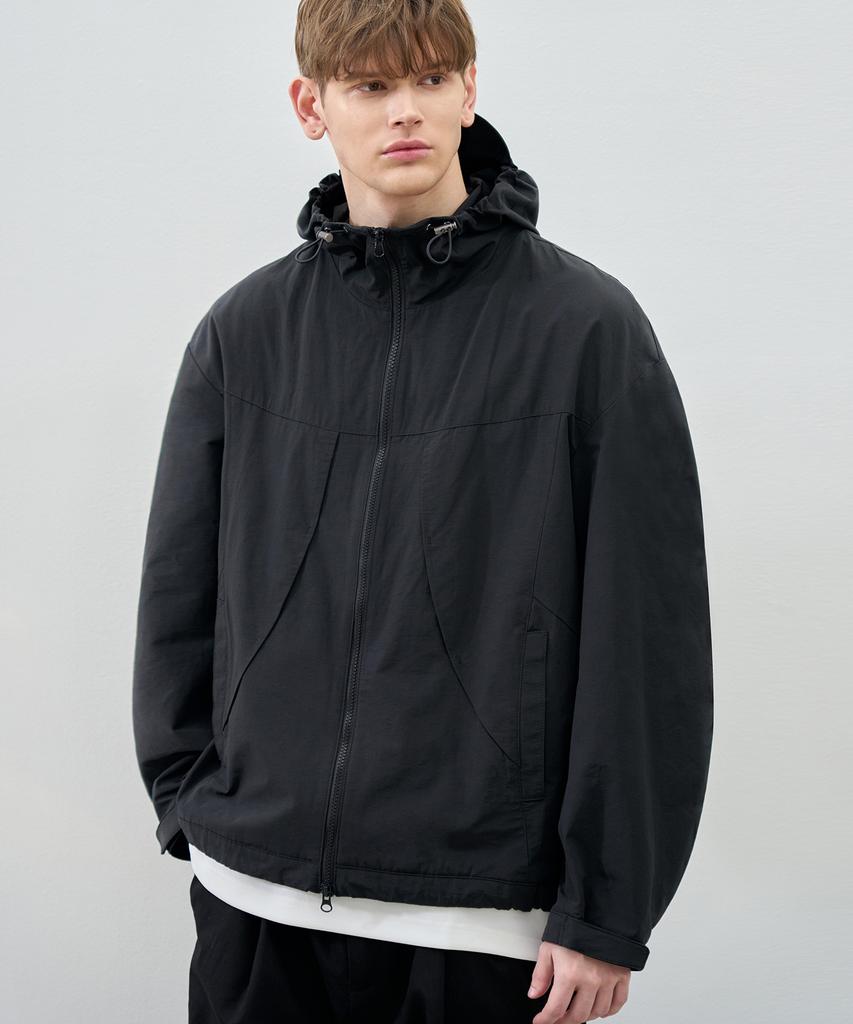 Draw Fit Division Hooded Windbreaker [Black]