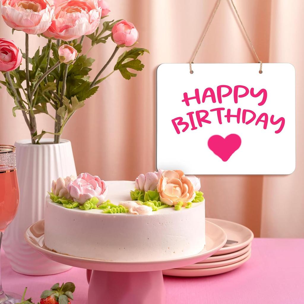 3Pcs Hanging Chalkboard Signs 8x10 Inch Wooden Double Sided Erasable Message Board, Memo Message Sign with Hanging String for Wedding Kitchen Home