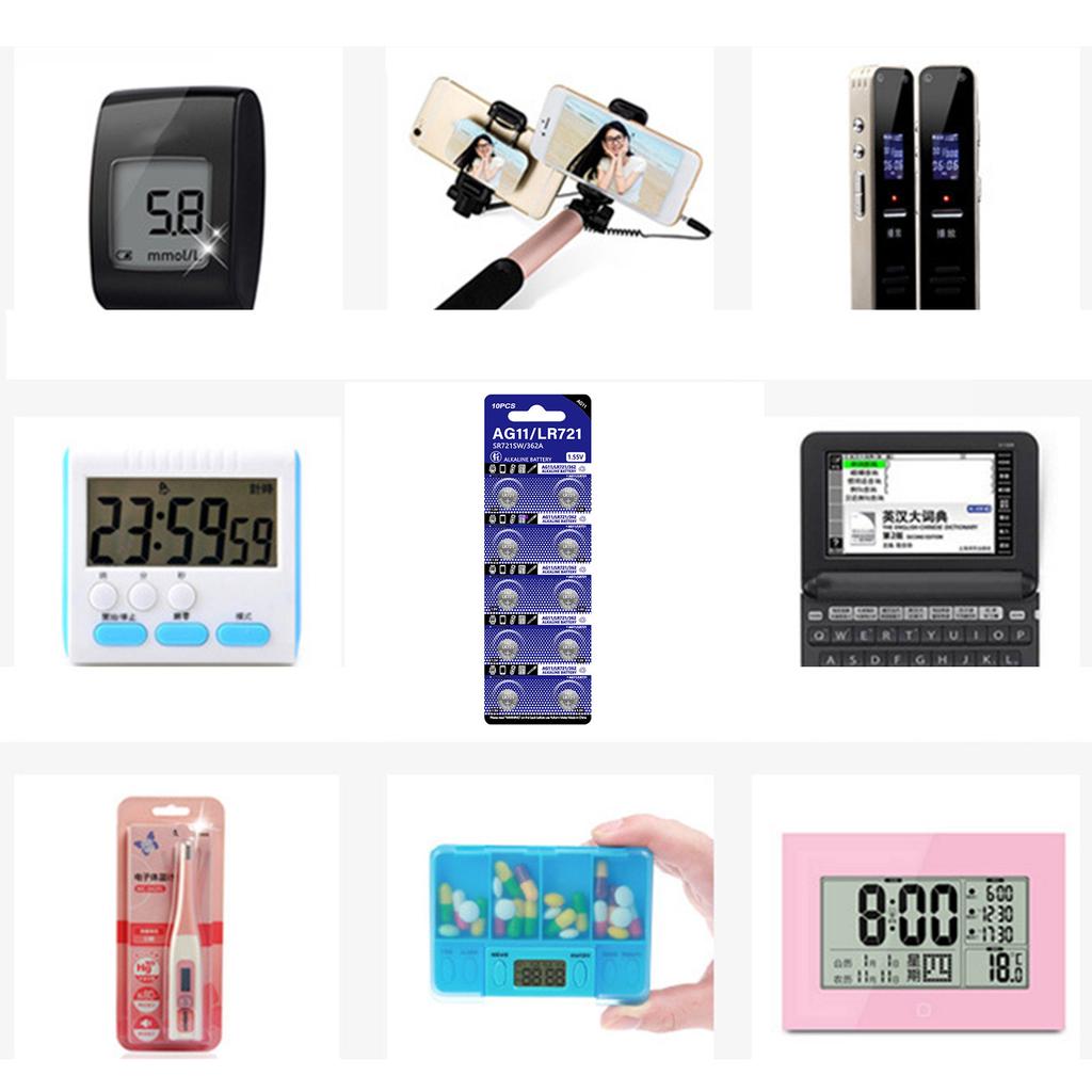 Pack of 10pcs/sheet LR721 Alkaline Button Batteries 1.5V Coin Cell Battery for Watches Calculators and Digital Cameras