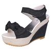 2024 Neue Designer Denim Sandalen Damen Sandalen Hohe Qualität Keile Hohe Absätze Peeptoe Plateauschuhe Frau Dicke Sohle Sandalen