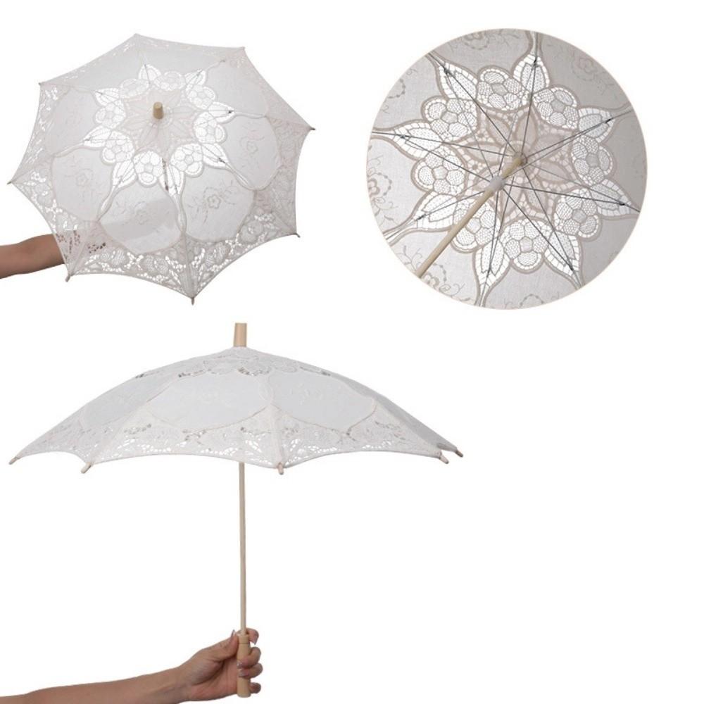 Embroidery Flower Girl Umbrella 26/31/43/53cm Kids Sun Umbrella  Bride Wedding Gift
