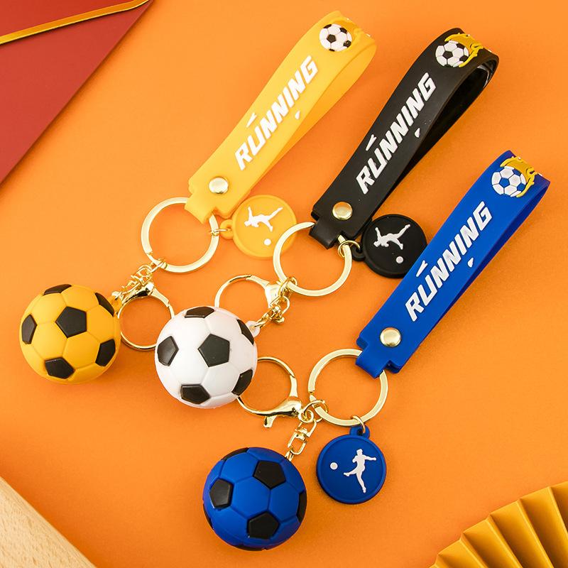 Football Cup Mini Simulation Football Keychain Pendant Soft Rubber Car Backpack Hanging Decoration Sports Meeting Small Gift
