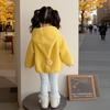 Children's Stylish Furry Hooded Sweater Coat - Thick, Warm, and Cozy for Girls.