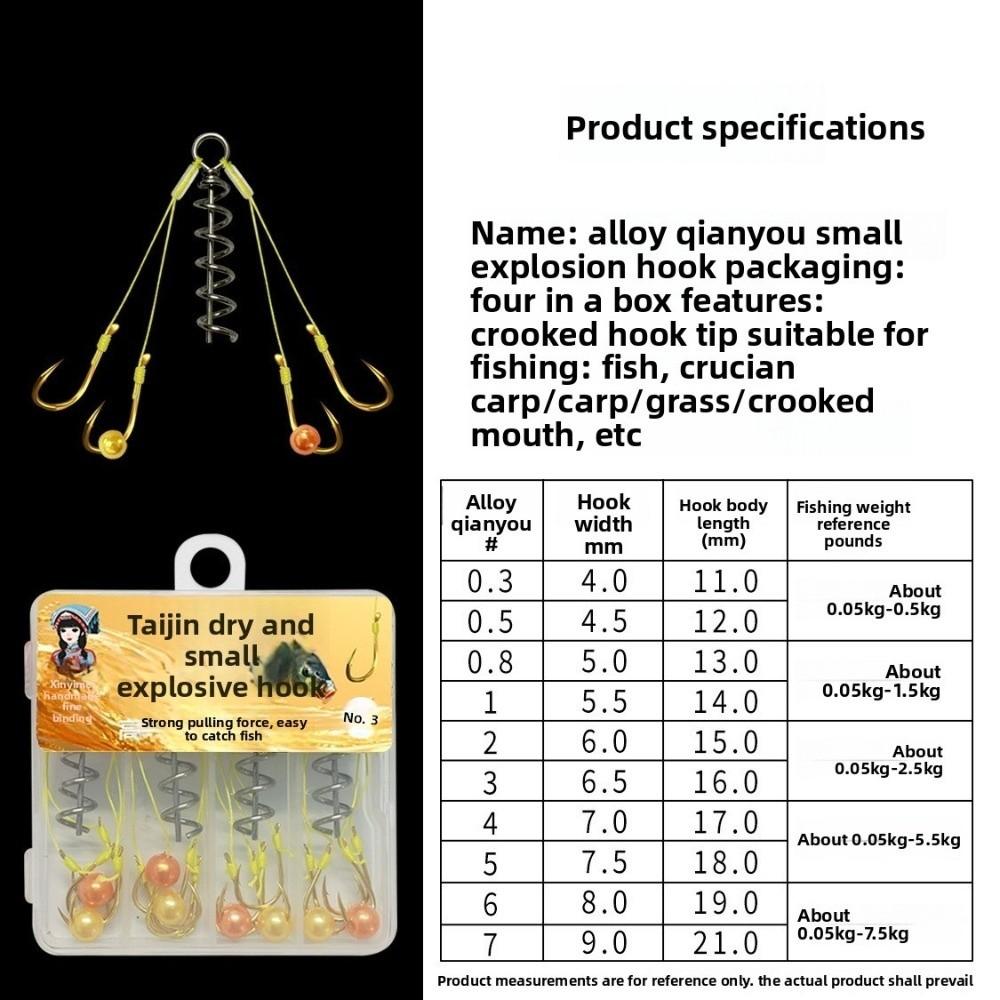 7pcs Set Anti Winding Springs Fishing Tackle Explosion Design Lure Trap Hooks  Fishing Bait