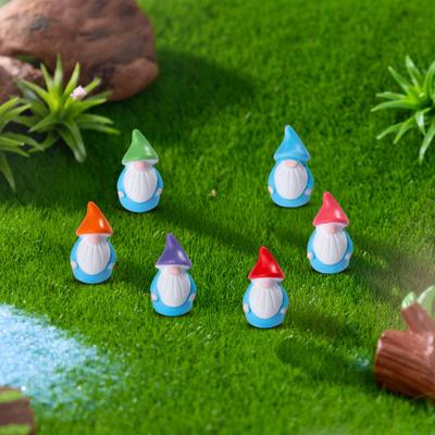 30Pcs Mini Christmas Hat Gnome Figurine Tiny Faceless Dwarf Resin Statue Miniature Colorful Hat Elf Ornament Fairy Garden Decoration