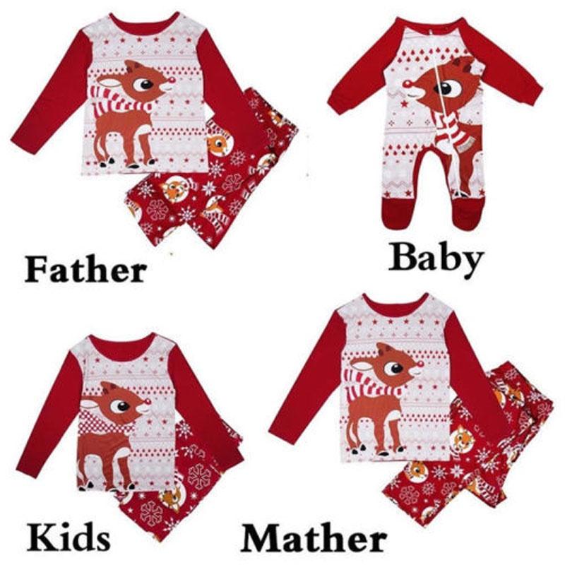 Luxurious Christmas Family Matching Clothes With Adorable Fox Design And Unisex Pajamas Set