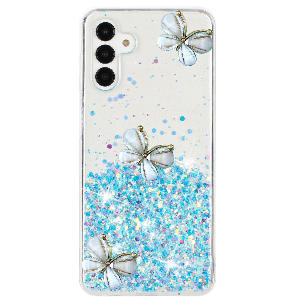 For Samsung Galaxy S24 FE Case Glowing In Dark 3D Butterfly Epoxy TPU Phone Cover
