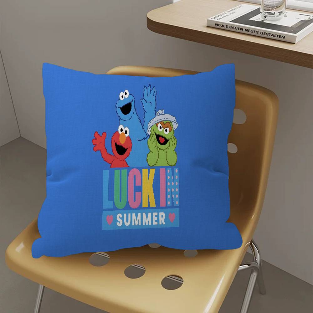 Sesame Street Cartoon Maple Design Cushion Cover Happy Autumn Harvest Decor Holiday Decorati Pillow Cover
