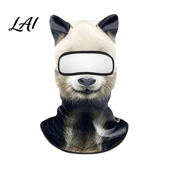 Cappuccio con Fantasia di Animali Realistica Maschera Integrale 3D con Orecchie Antivento Maschera Facciale da Ciclismo per Autunno Sci Inverno Copertura Protezione Solare Costume di Halloween
