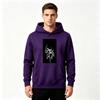 Men's Skeleton Lightning Print Long Sleeve Pullover Hoodie Casual Streetwear Hooded Sweatshirt