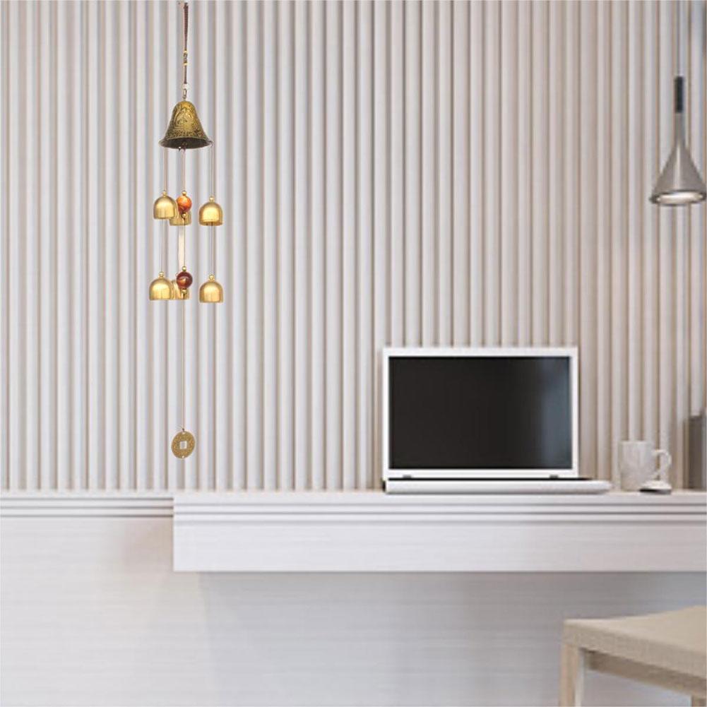 Dragon Phoenix Lucky Wind Chimes Multifunction Hanging Vintage Bell Fengshui Bell Pendant for Door Window Wall Tree Decoration