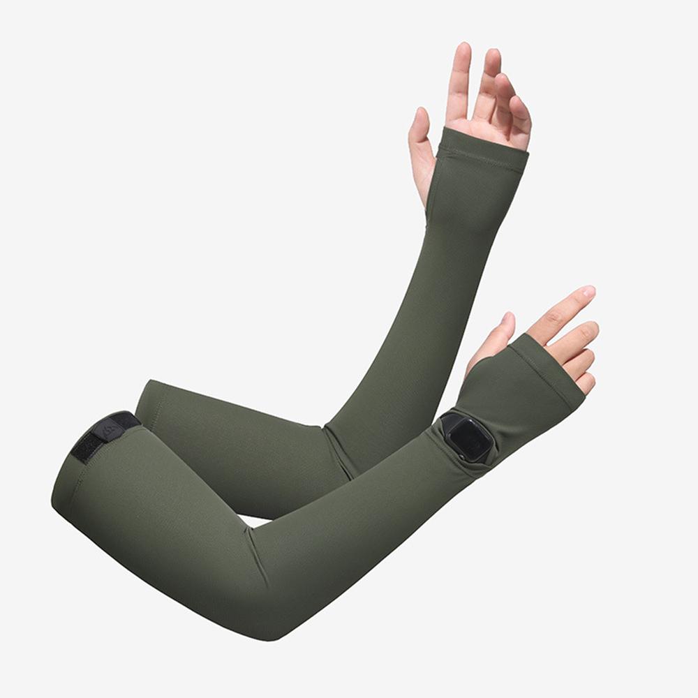 Sommer Herren Eis Seide Ärmel UPF50 Kühlende Armstulpen Outdoor Fahren Atmungsaktiv UV-Schutz Fingerlos Kühlende Armstulpen