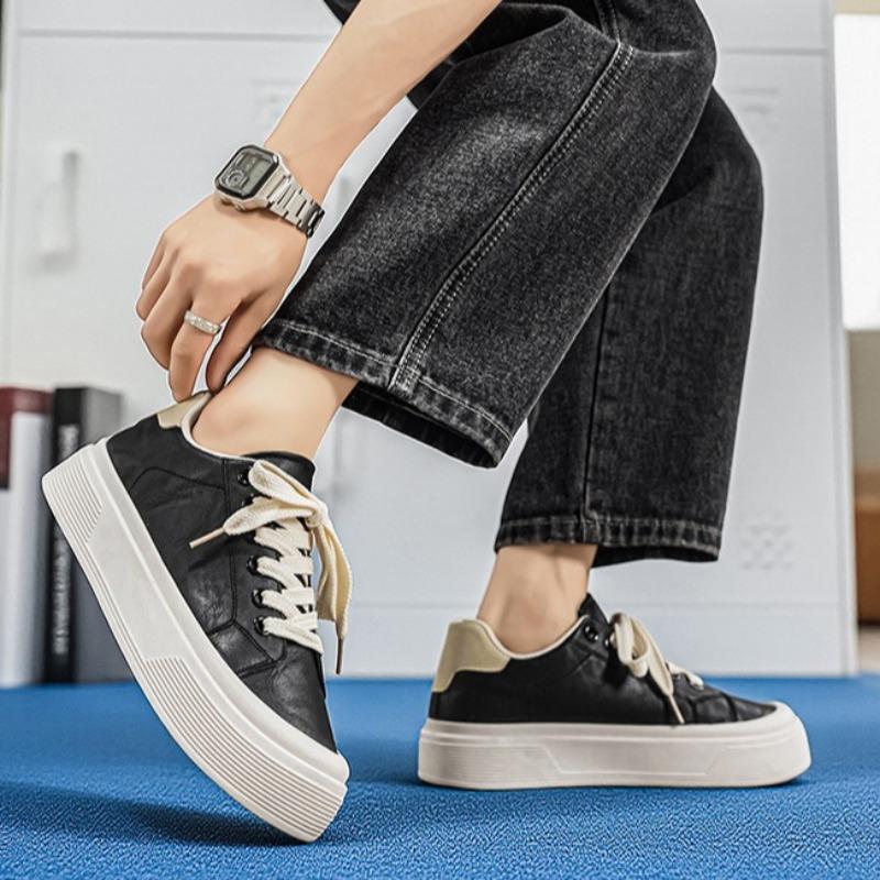 Men Breathable Flat Thick Sole Casual Skate Shoes