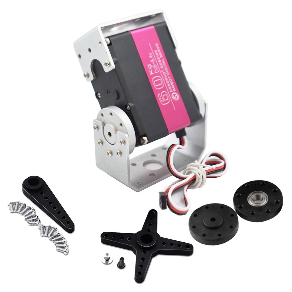 60KG Digital RC Servo 15, RDS5160 Dual Shaft High Torque Stainless Steel Full Metal Gear Large Steering Servo Motor with U-Mount Bracket for 1:5 Baja