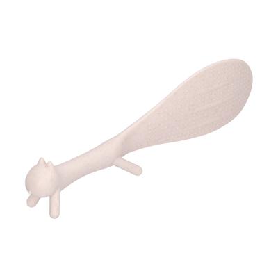 Rice Spoon Lovely Squirrels Shape Standing NonStick Rice Spoon Kitchenware for Home Kitchen(Beige )