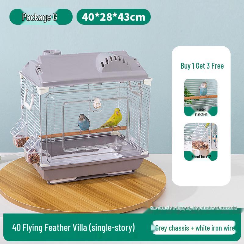 Large Ornamental Birdcage for Budgerigars, Cockatiels, & Finches with Acrylic Panels