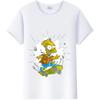 Casual Disney Cartoon Simpson Harajuku T-shirt Summer Blouses Ladies Men White Tees Tops Short Sleeve Blouses Women 90S Tshirt