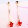 1 Pair Women Fashion Long Dangle Rhinestone  Earrings Eardrops Jewelry for Wedding