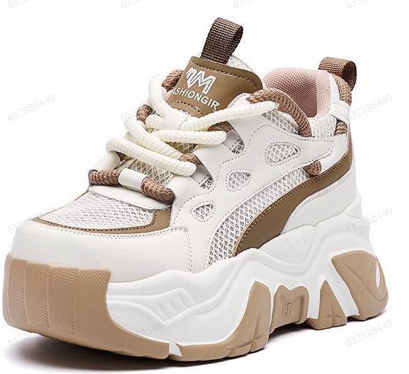 thick-soled heightening shoes women's summer new color matching casual sports shoes small mesh muffin women's shoes