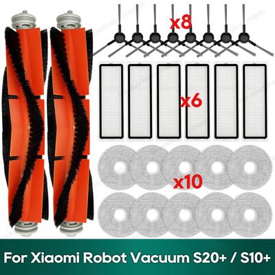 Compatible for Xiaomi Robot Vacuum S20+ / B108GL, Xiaomi S10+ / B105 Accessories Main Brush Filter Mop Cloth Replacement Parts