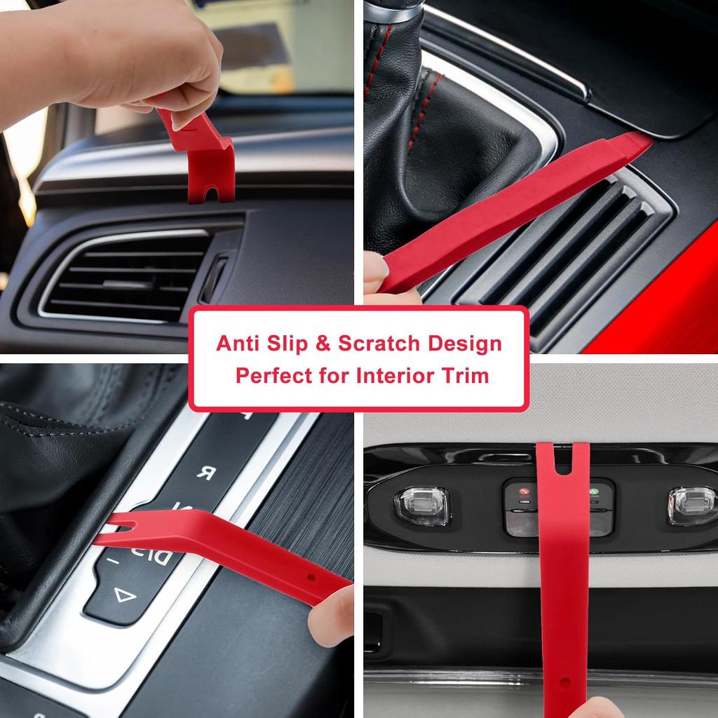 5 Pcs Car Trim Removal Tool Kit Upholstery Tools, Auto Clip Removal Pry Tool For Door Dash Dashboard Panel Fastener Remover, Push Pin Puller Body