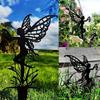 Enchanted Fairy Garden Decor Metal Floral Lawn Stake Outdoor Ornament for Yard Patio Decoration Whimsical Home Garden Art