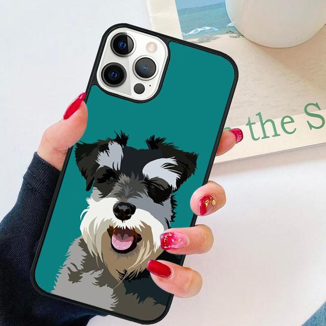 Мультяшная собака Шнауцер Чехол для телефона для iPhone 17 Air 16 15 14 12 13 PLUS 11 PRO MAX чехол Обложка Fundas Shell iPhone 11pro max
