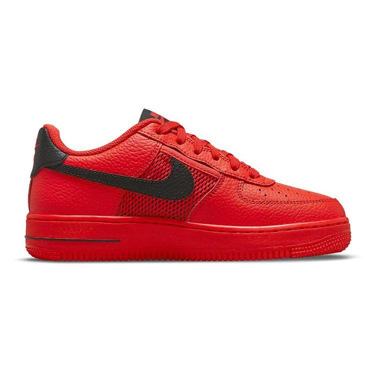 Nike Air Force 1 LV8 GS Mesh Pocket - Habanero Red Kids Sneakers White Black DH9596-600