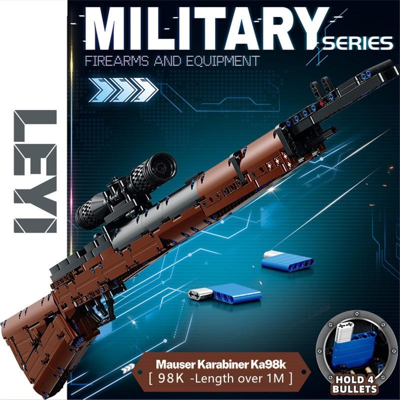 Bloques de construcción de subfusil MP7 pueden disparar balas puzzle de montaje modelo niño entusiasta de armas militares regalo 98k juguete