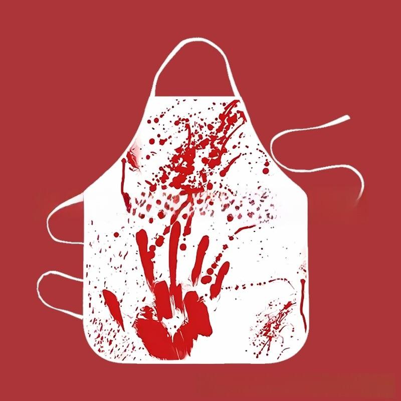 Halloween Waterproof Apron For Adults In Bloodstain Design With Sleeveless Style